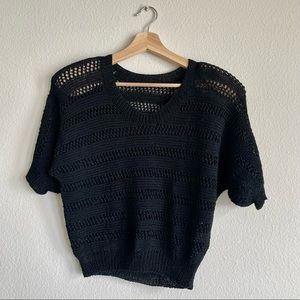 Vintage 80s Crochet Sweater Top